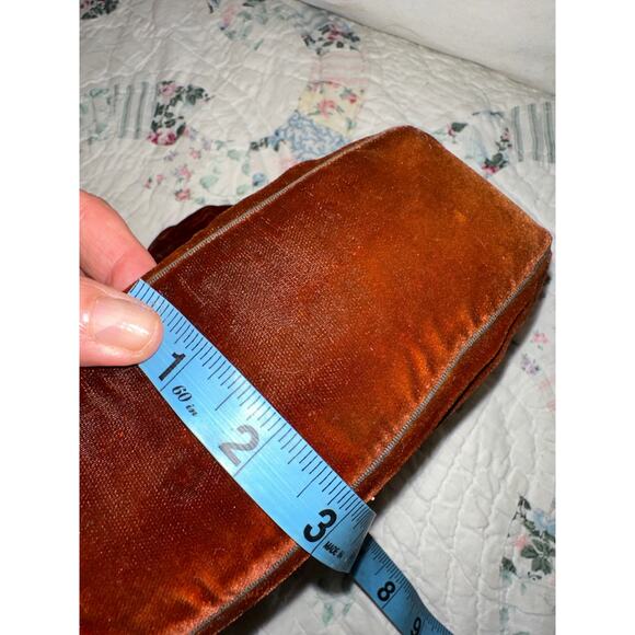 VINTAGE OUTSTANDING JOLLES ORIGINAL BURGUNDY VELVET JEWELED FRAME BAG - - Picture 6 of 12